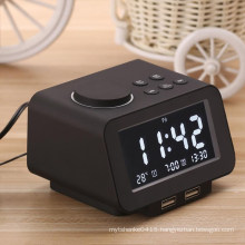 Mini Square LCD Digital USB Port Phone Charge Clock Radio